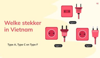 Overzicht van de drie stekker Vietnam types: Type A, Type C en Type F met bijbehorende stopcontacten