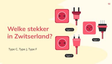 Overzicht van de drie stekker Zwitserland types: Type C, Type J en Type F met bijbehorende stopcontacten