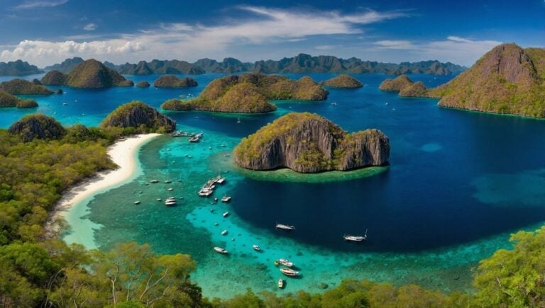 Luchtfoto van Coron, een van de mooiste eilanden van de Filipijnen
