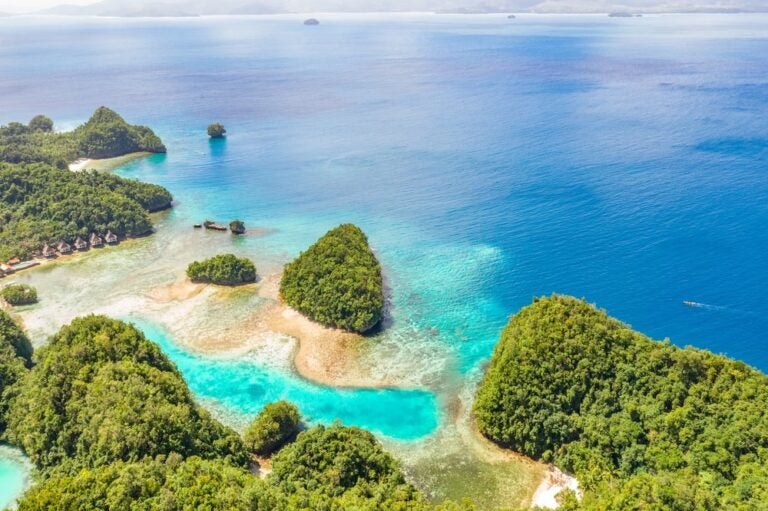 Luchtfoto van het eiland Siargao op de Filipijnen