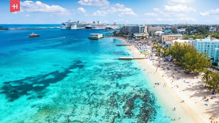 Junkanoo beach nabij Nassau, Bahama's
