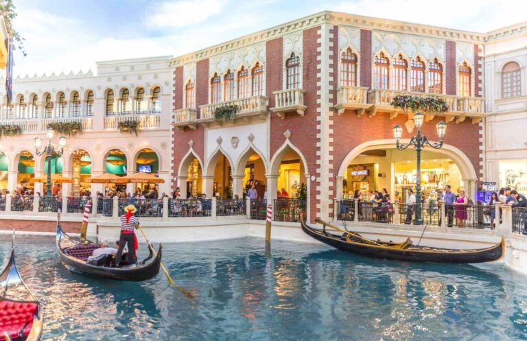 Binnenlocatie met gondels bij The Venetian Resort