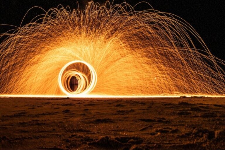 Lichtspektakel op Burning Man