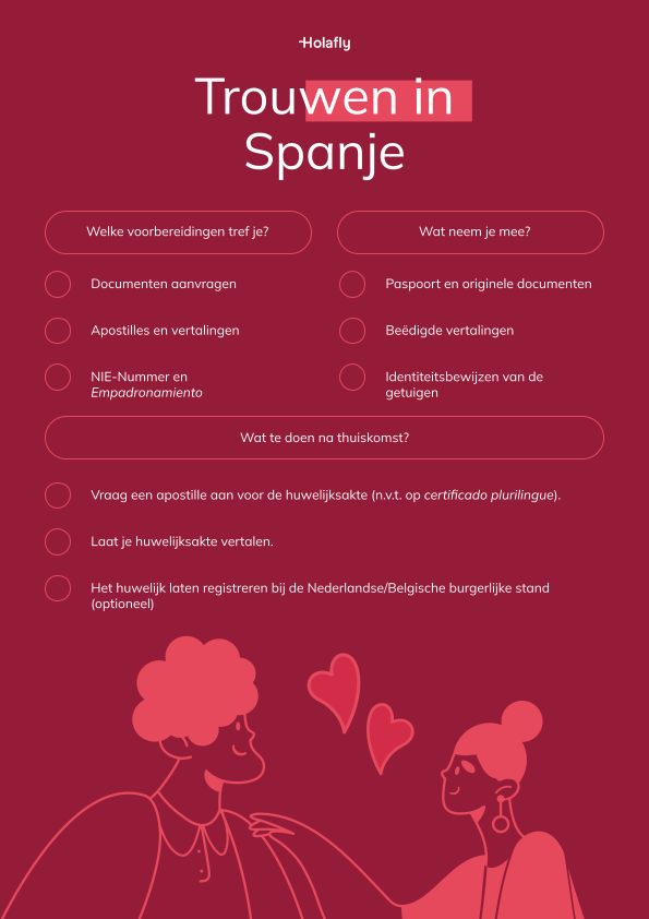 Checklist voor trouwen in Spanje