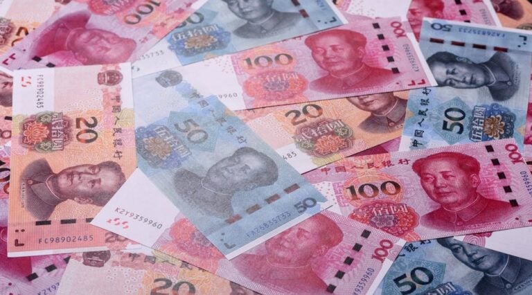 Verschillende Chinese bankbiljetten voor betalen in China
