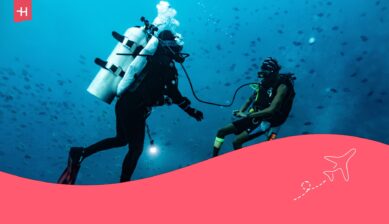 Twee paar duikers als uitgelichte afbeelding voor een artikel over duiken op Curaçao