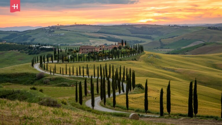 Glooiende heuvels van Toscane