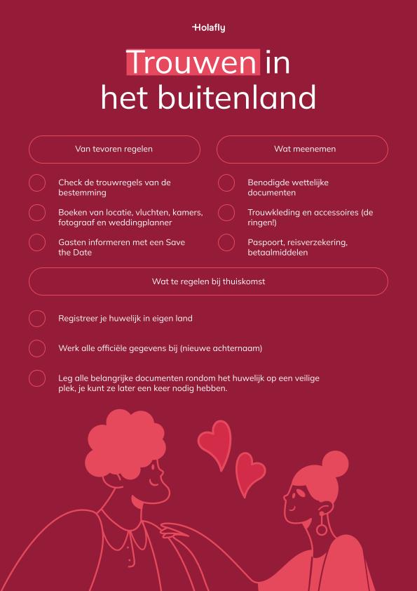 Checklist met daarop alles wat je moet regelen als je wilt trouwen in het buitenland