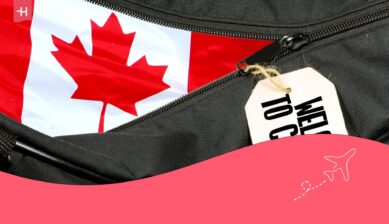 Canadese vlag in een koffer als uitgelichte afbeelding voor een artikel dat uitlegt waar Canada bekend om staat