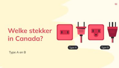 Overzicht van het soort stekker in Canada: Type A en B met bijbehorend stopcontact