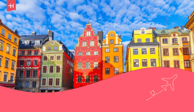 Kleurrijke huizen in Gamla Stan, Stockholm
