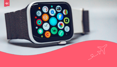 Smartwatch med eSIM og mange apps på skærmen