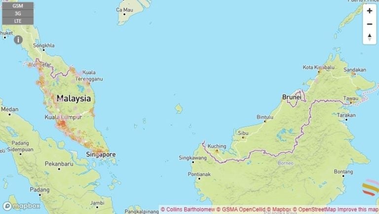 U Mobile スマートフォン カバー 範囲 地図 マレーシア