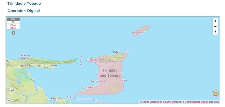 esim　インターネット　トリニダード　トバゴ　通信エリア　Digicel
