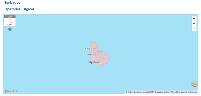 esim　インターネット　バルバドス　通信エリア　Digicel