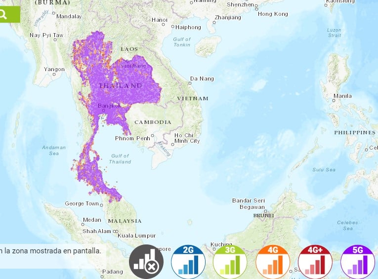 アジア タイ インターネット 接続 TrueMove 回線速度マップ