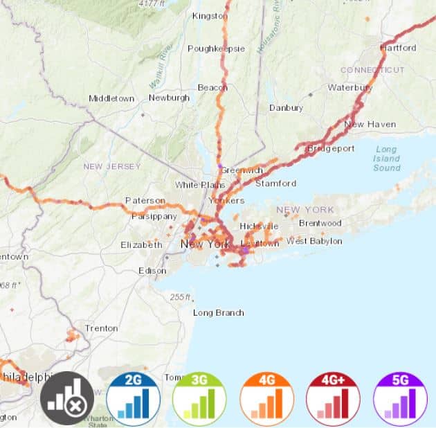 アメリカ・ニューヨーク インターネット 接続 Holafly eSIM サービスエリアマップ