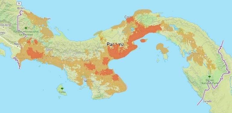 パナマ インターネット 接続 回線速度マップ