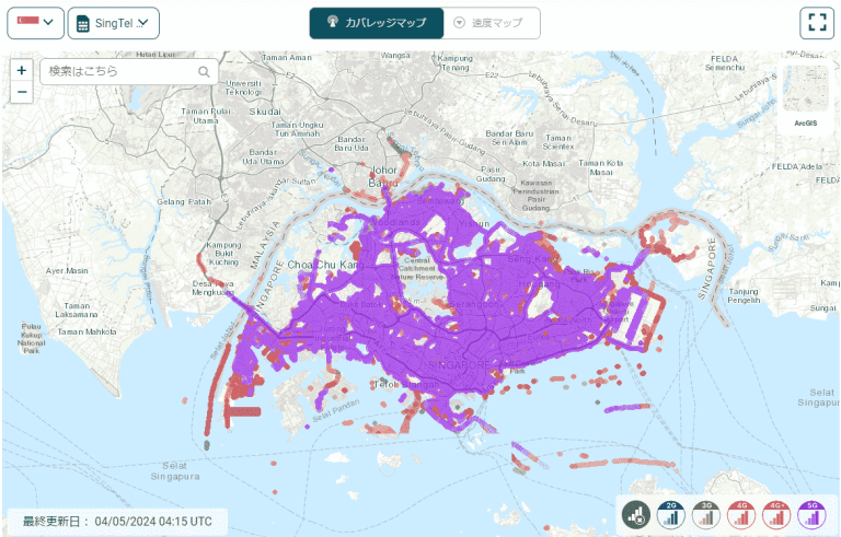 
シンガポール　通信エリア　Singtel　オラフライ　eSIM　データ無制限　海外eSIM