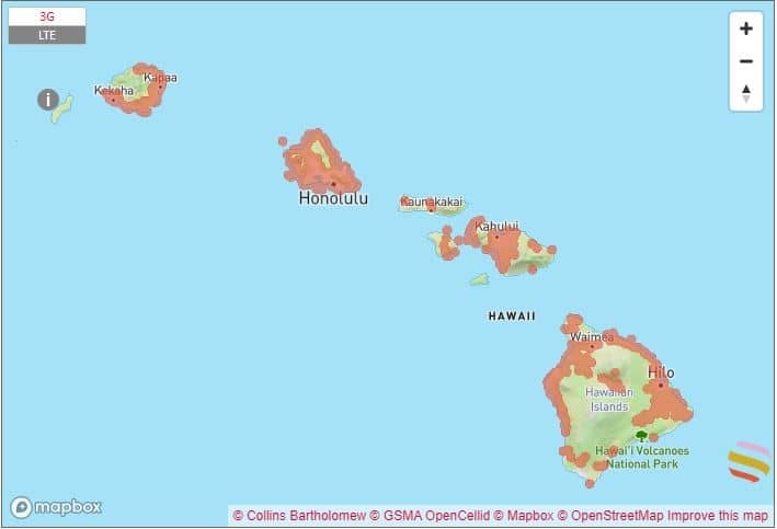 eSIM ハワイ Holafly オラフライ AT&T 通信エリア