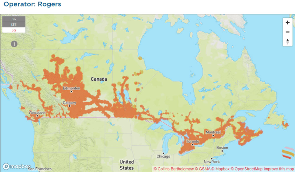2025 SIM 5 - Canada Rogers Network Coverage Map 1 