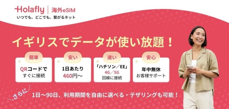 オラフライeSIM データ無制限 イギリス 概要バナー