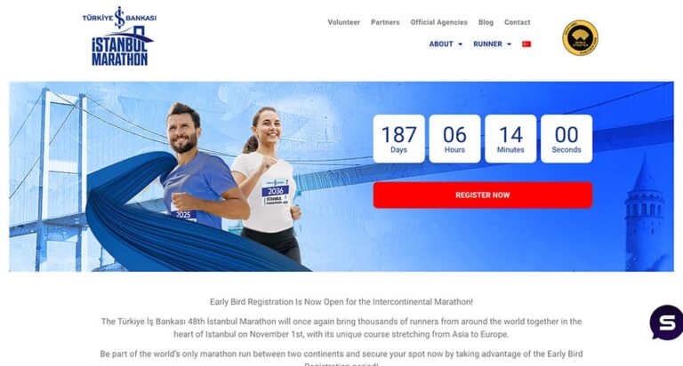  イスタンブールマラソン2026公式サイトのトップ画面