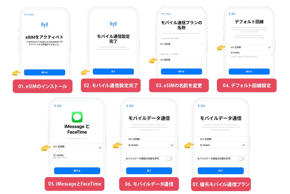 渡航前のesim設定方法 iphone