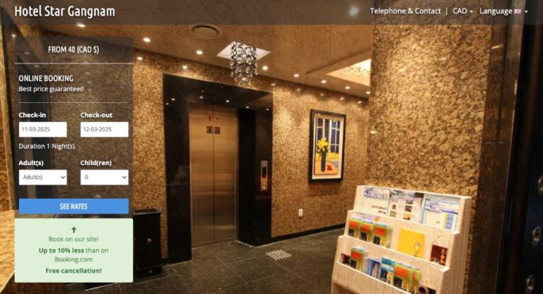 韓国・ソウルのホテル スター 江南（Hotel Star Gangnam）のロビー。