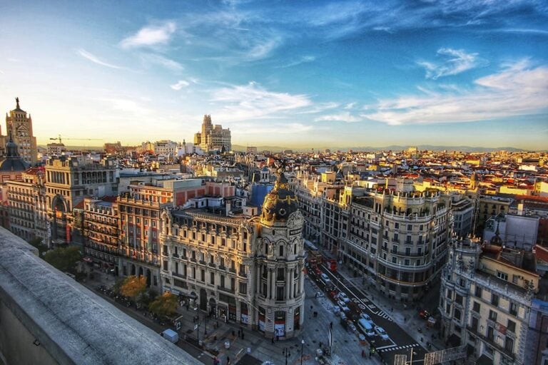 スペインのマドリードの街並みの俯瞰写真