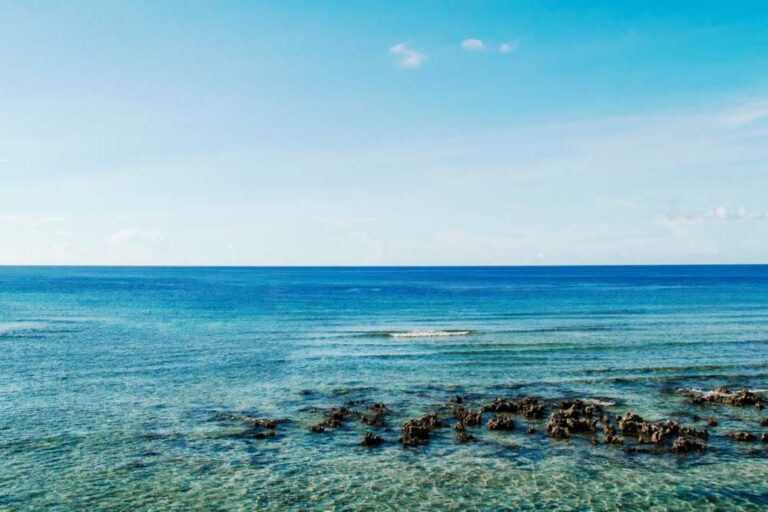 透明度の高い海と穏やかな波が広がるグアムのタモン湾の風景