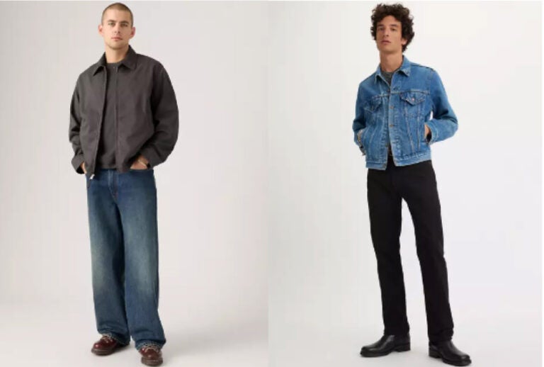 リーバイスのメンズジーンズ、ワイドストレートフィットとスリムフィット