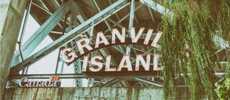 カナダ・バンクーバーの人気観光スポット「Granville Island」の看板