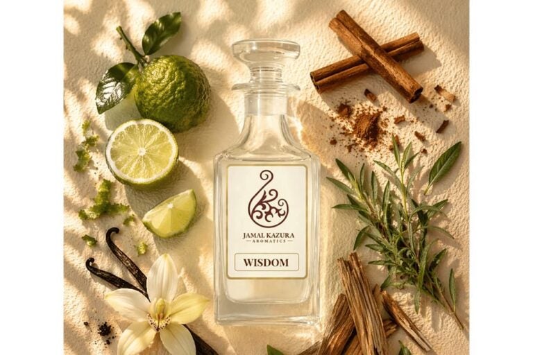 シンガポールの老舗香水店Jamal Kazuraのフレグランス「Wisdom」とライム・シナモンなどの天然素材