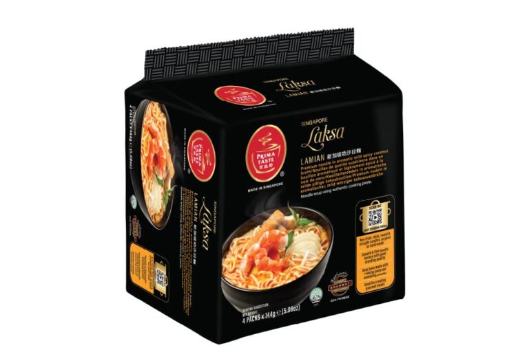 シンガポールのPrima Taste製、本格ラクサ味のインスタント麺4食パック