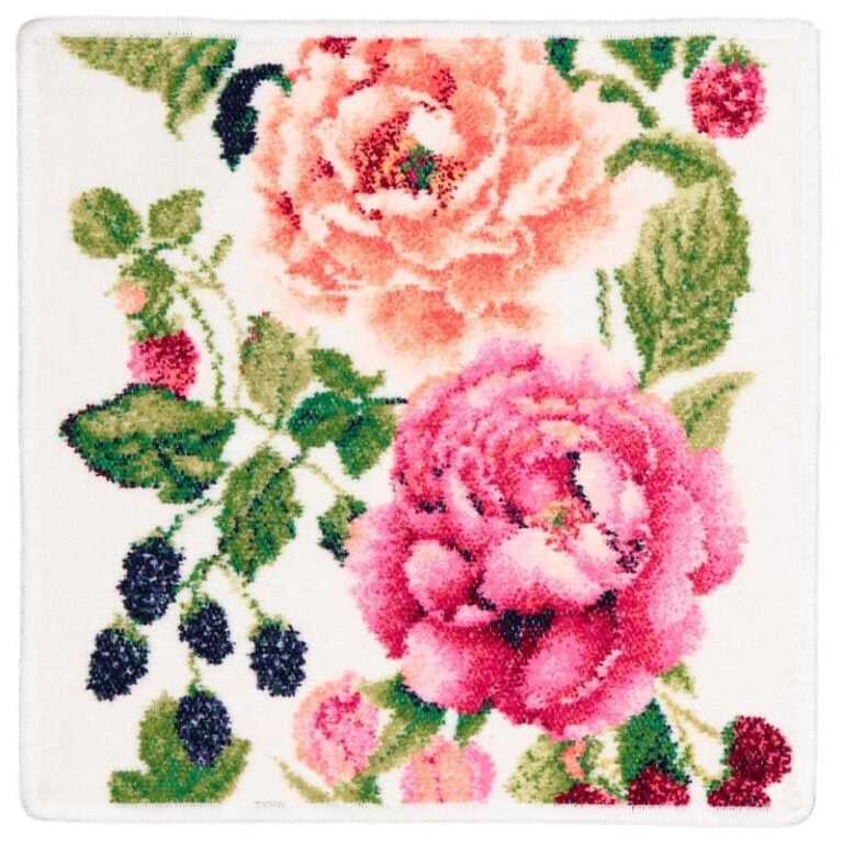 ドイツ土産に人気のフェイラー、バラ柄シュニール織りハンカチ