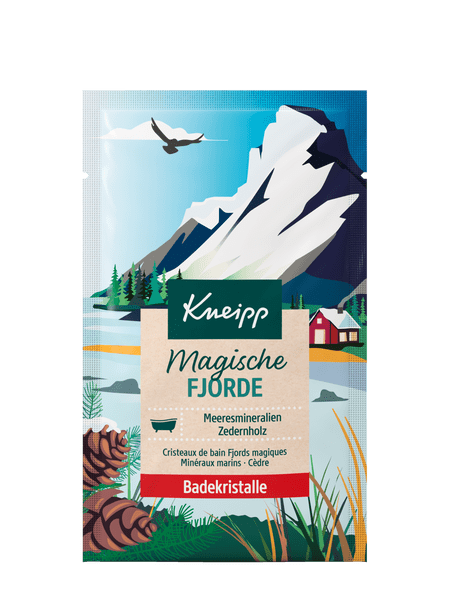 ドイツ土産に人気のクナイプ、フィヨルドデザインのバスクリスタル個包装パッケージ