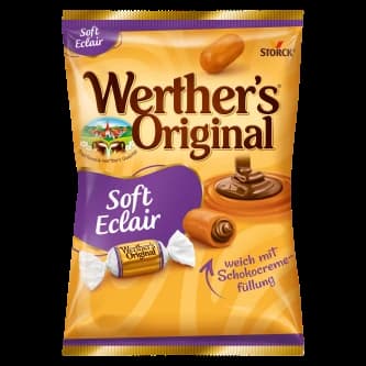 ドイツの定番キャンディ、ヴェルタースオリジナルのソフトエクレア味パッケージ