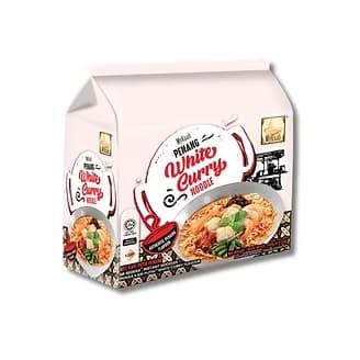 マレーシア土産に人気のペナン・ホワイトカレーヌードルのパック入りパッケージ