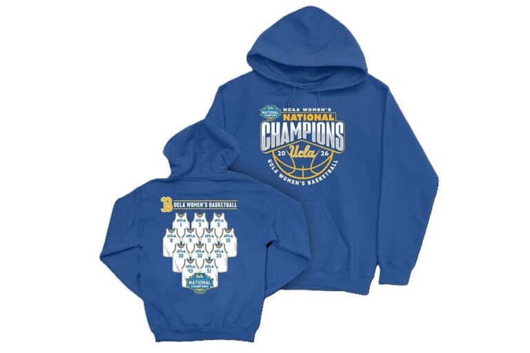 ロサンゼルスを代表する名門大学UCLAのブルー×ゴールドカラーのパーカー。UCLA STOREで購入できる定番のLAお土産