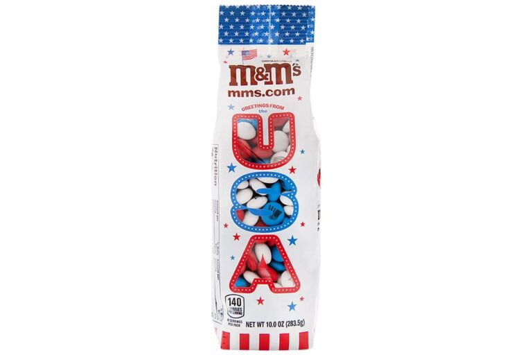 タイムズスクエアのM&M's WorldのUSAデザインチョコレートパッケージ