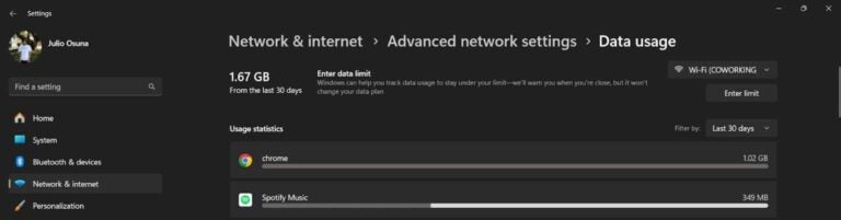 パソコンの設定からSpotifyのデータ使用量を確認する方法
