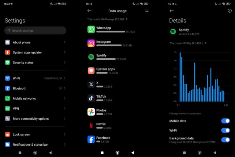 Androidの設定からSpotifyのデータ使用量を確認する方法