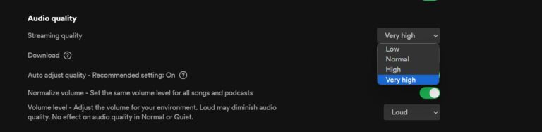 Spotifyの音質オプション