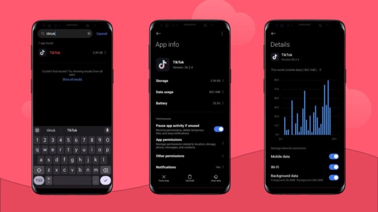 Androidの設定からTikTokのデータ使用量を確認する方法