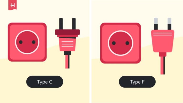エジプトのコンセントの形状(Type CとType F)