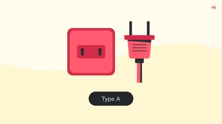 メキシコのコンセントで使われるType Aプラグと差込口のイラスト