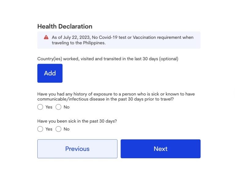 eTravel 健康申報