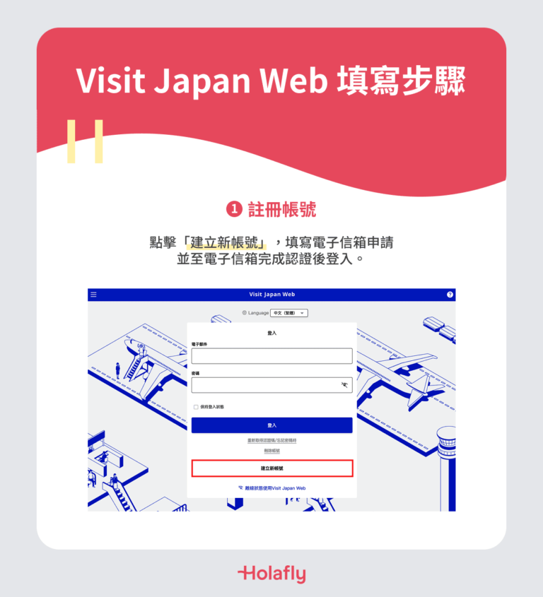 :Visit Japan Web 填寫步驟 Step1 註冊帳號