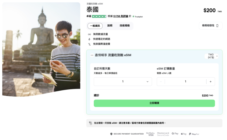 泰國旅遊費用｜網卡